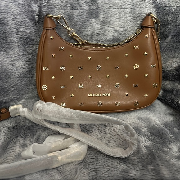 Michael Kors Tan Studded Shoulder Bag